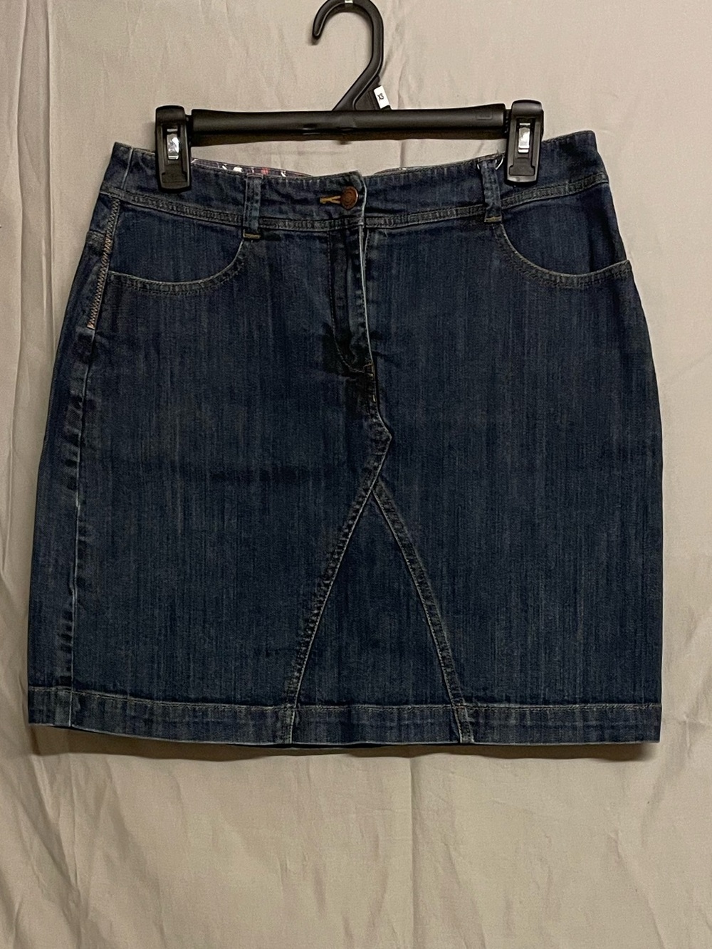 Boden Dark Blue Denim 99% Cotton Skirt